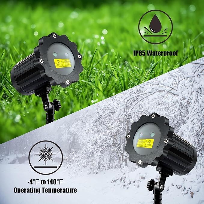 Brighter Christmas Projector Lights Outdoor, Waterproof Laser Christmas Projector with Remote, Christmas Spotlight Decorations for Party Yard Garden Outdoor Indoor