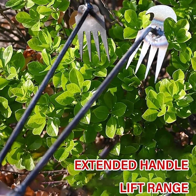 Amposei Weeding Artifact Uprooting Weeding Tool, Multifunctional Weeder, Hand Weeder Tool, Stand Up Weed Puller Tool with Handle for Garden Yard Farm Weed Removal (11 Teeth-Weed Tool)