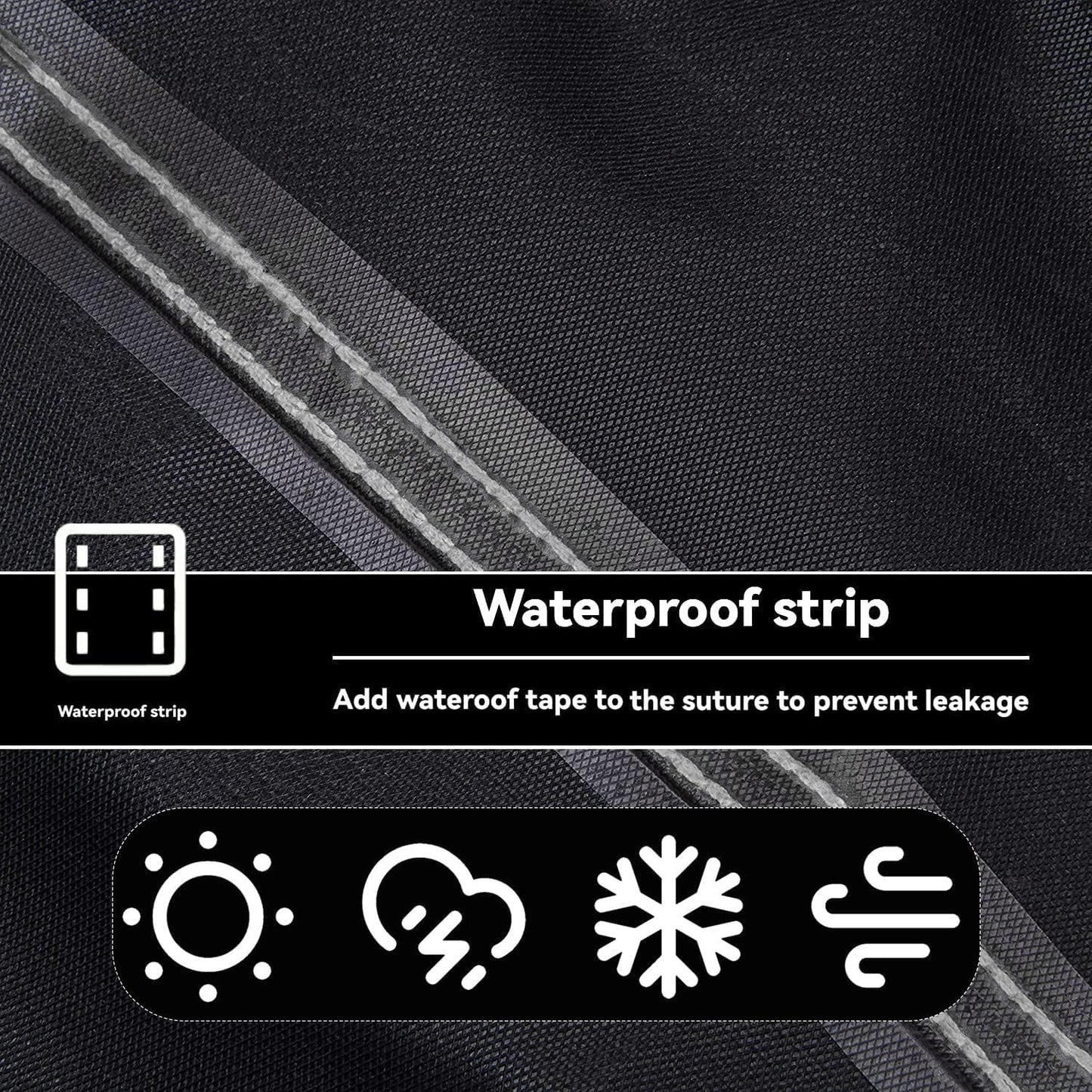 Outdoor Dining Table Cover - Heavy Duty Waterproof Cover for Patio Metal Steel Slat Table, Compatible 64" x 38" Black
