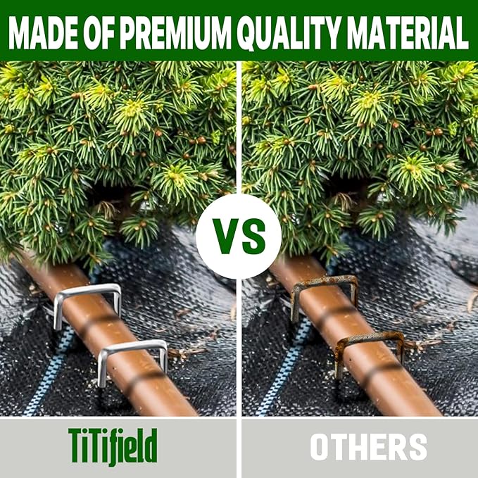 4 Inch 50 Pack Landscape Staples Galvanized Garden Stakes Anti-Rust Landscape Pins for Weed Barrier Fabric, Artificial Turf and Landscape Fabric