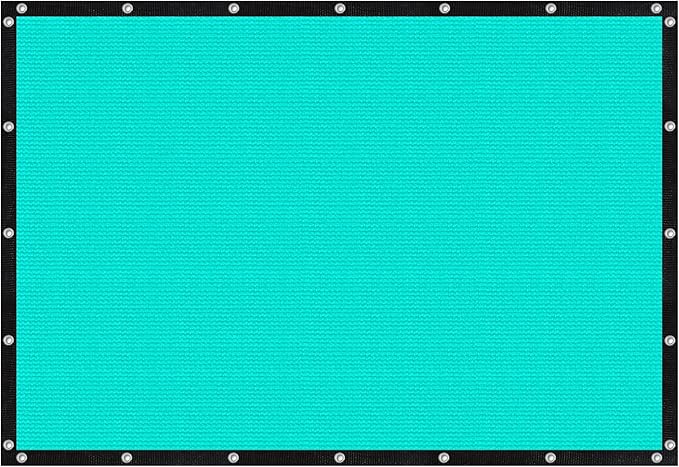 VICLLAX Shade Fabric Sun Shade Cloth with Every 2 FT Grommets for Patio Garden Pergola Cover Canopy 6x10 FT, Turquoise