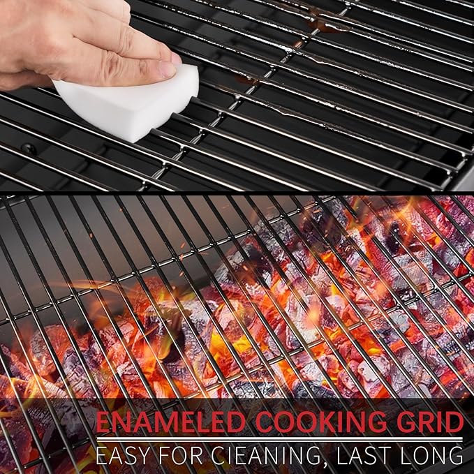 Barrel Charcoal Grill, Large Charcoal Grills with Side Shelf, Outdoor BBQ Grill,Perfect for Backyard Camping, Patio Parties, and Picnics