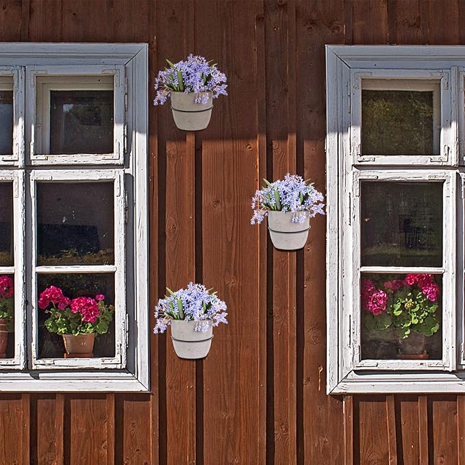 6 Pack 6 Inch Wall Flower Pot Holder Ring Plant Hanger, Metal Planter Hooks Wall Mounted Bracket Heavy Duty for Outdoor Indoor