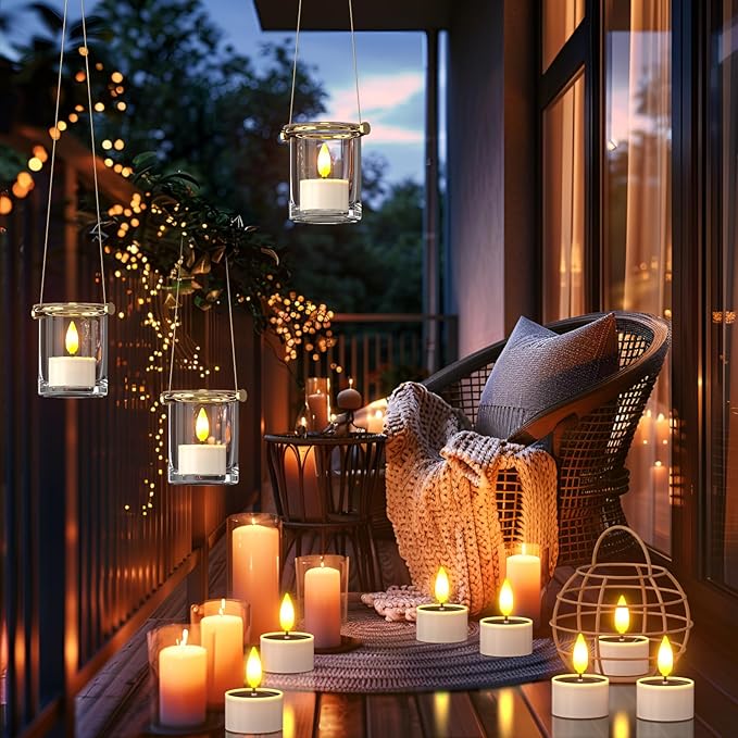 PChero 12 Pack Solar Tea Lights Outdoor Waterproof, Small Solar Lights with Dusk to Dawn Sensor, LED Tealight Candles for Lantern Garden Camping Outside Patio Home Decor,1.5" x 2.1"
