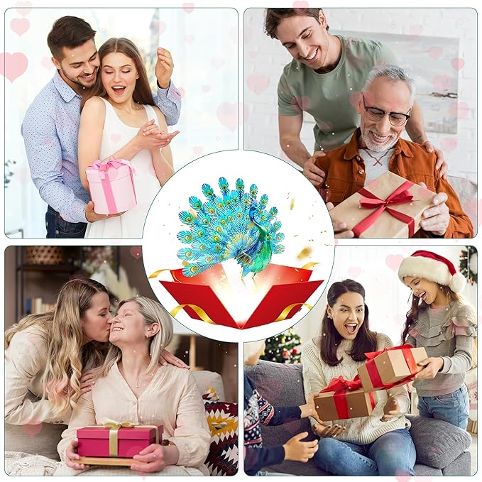 27.5" Tall Metal Peacock Garden Statue - Handmade, 3D Textured, Tail Spread Sculptures for Patio, Garden or Entryway.