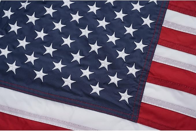 American Flag 16x24 Boat Flags Outdoor Heavy Duty Embroidered USA 1.3x2Ft Flags - Heavy Duty Banner US Nylon Sewn Stripes Indoor with 2 Brass Grommets