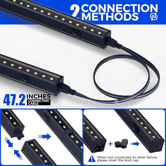 Barrina T5 Plant Lights for Indoor Growing, 4FT 160W (8 X 20W) Led Grow Light with Magnetic Design, Full Spectrum Grow Light Strip with Black Cover, Plug and Play, 5000K, 8 Packs