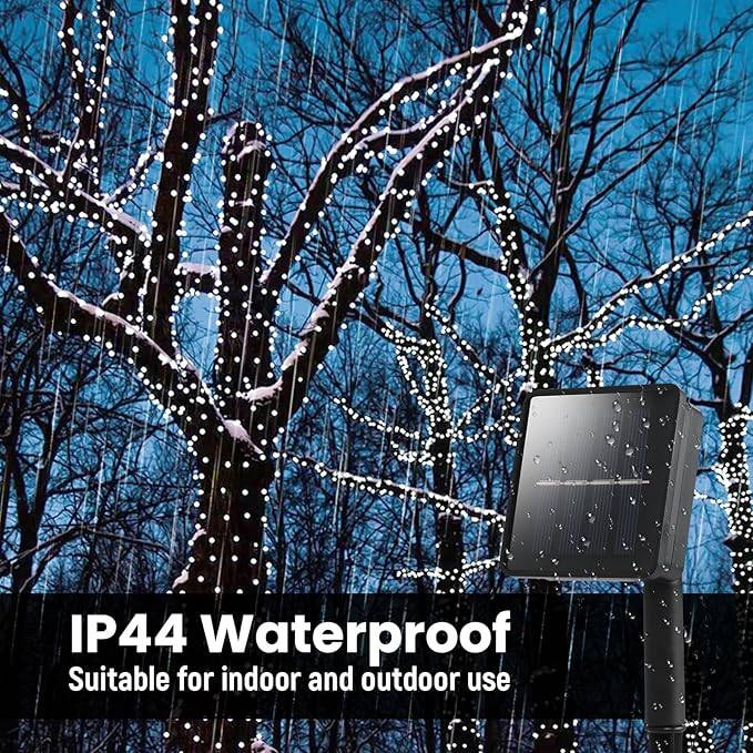 Solar String Lights Outdoor, 2 Pack 240 Led Solar Fairy Lights for Outside Waterproof 170ft Cool White Solar Lights 8 Lighting Mode Solar String Lights for Outside,Garden,Courtyards,Trees