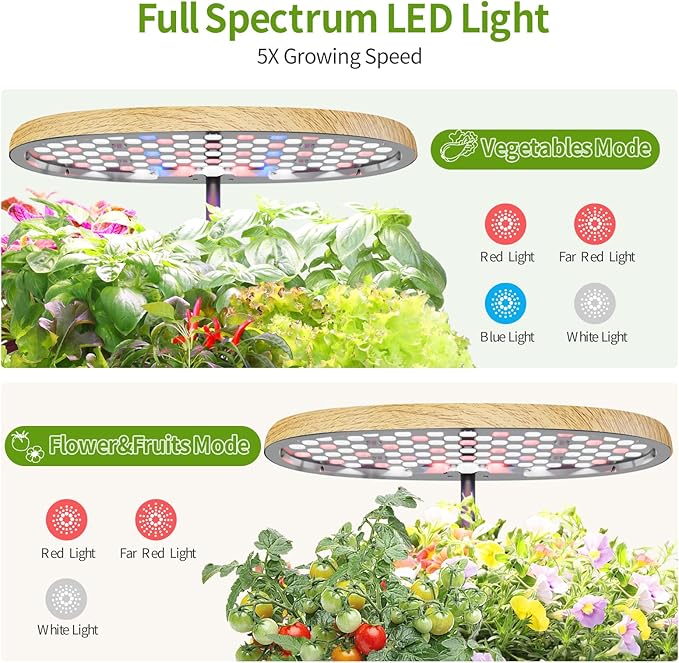 12 Pods Hydroponics Growing System Indoor Herb Garden with LED Growth Lamp Smart Water Pump Plant Germination Kit (No Seeds) Home Kitchen, Gift Ideas for Women Men