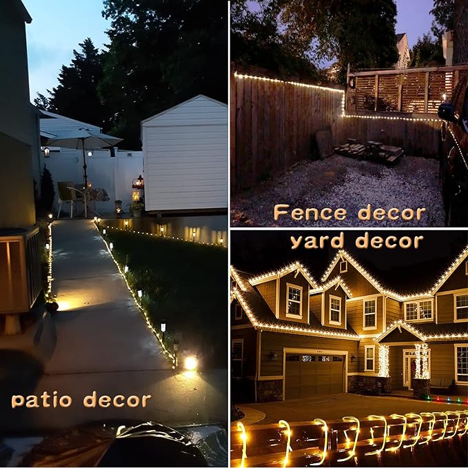 Solar Rope Light Waterproof IP65 39FT 100LEDs Outdoor LED ‎Solar Outdoor Lights for Party Garden Yard Home Wedding Christmas Halloween Holiday Tree Decoration Lighting