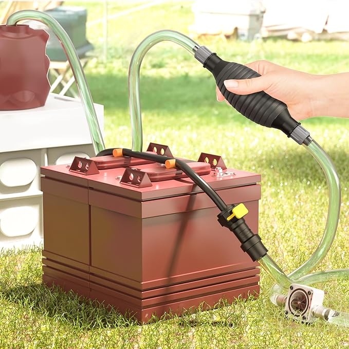 Golf Cart Water Filler for Flow Rite Pro Fill Watering System, Hand Water Pumb for Trojan HydroLink Watering System (Golf Cart Water Filler - with Flowmeter)