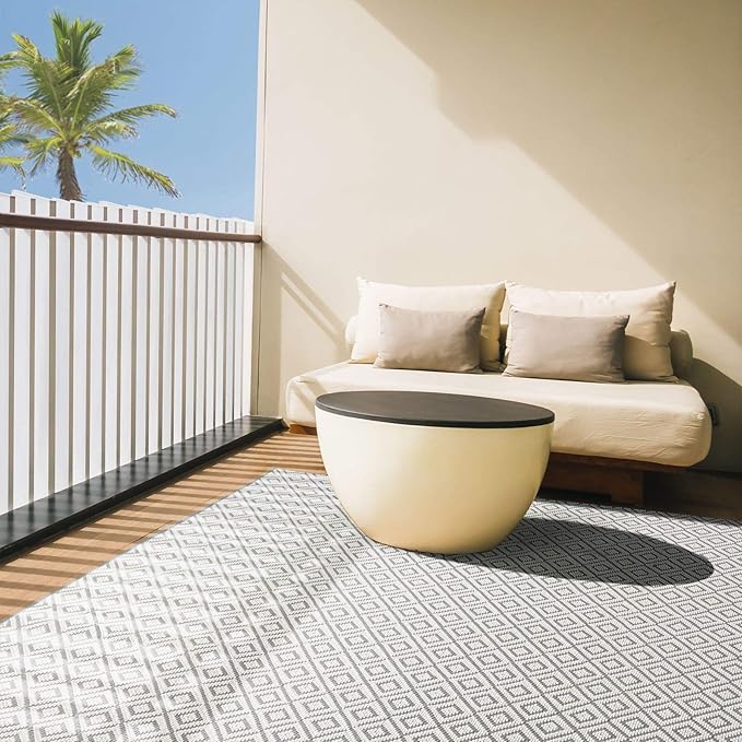 Home Dynamix Tripoli Lydia Modern Indoor/Outdoor Area Rug, Gray/Cream, 3'7"x5'2" Rectangle