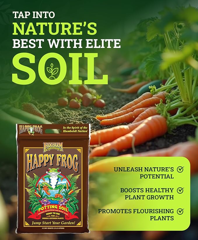 FoxFarm Happy Frog Potting Soil, 12qt – for Indoor/Outdoor Container Plants, Improves Root Efficiency, pH Adjusted for Optimal Nutrient Uptake – Contains Microbes and Humic Acids (Pack of 2)