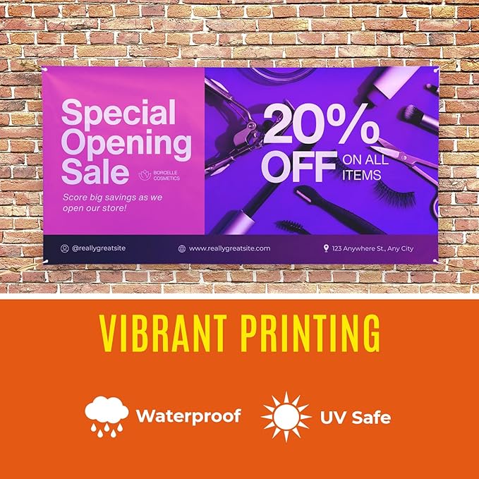 Personalized Passion Vinyl Banner 3' x 6' - Customized Banner for Business, Graduation, Birthday Parties, Indoor Outdoor Use - Full Color 13oz Vinyl Custom Signs with HD Printed Text, Photos and More