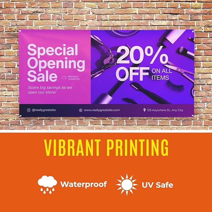 Personalized Passion Vinyl Banner 2' x 2' - Customized Banner for Business, Graduation, Birthday Parties - Indoor/Outdoor Use - Full Color 13oz Vinyl Custom Signs with HD Printed Text, Photos