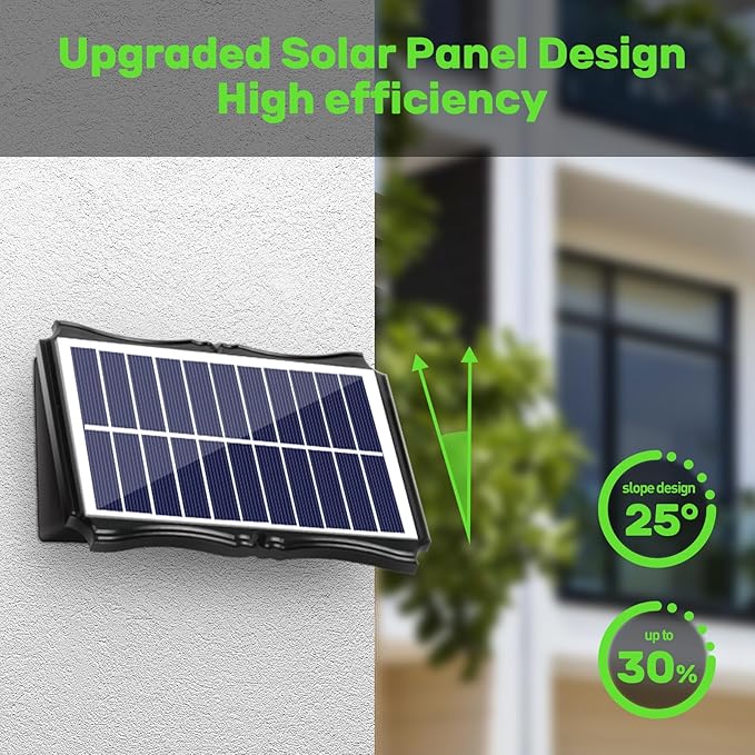 4LED Solar Wall Lights, Up and Down Lighting Solar Light Outdoor Waterproof IP65, 6500K/3000K Solar Fence Light for Yard Garden Garage Christmas Decorations (4 Pack)