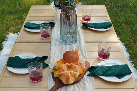 30×30-inch Bohemian Style Picnic Table with 60×30-inch Tabletop and Dual Height Adjustment for Patio Grilling.