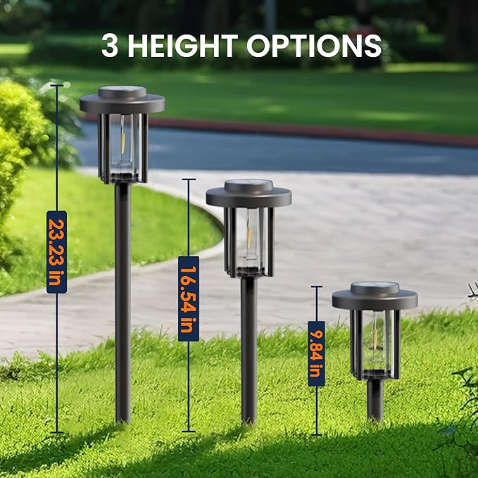 GIGALUMI Solar Pathway Lights Outdoor, 8Pack Gardening Light IP65 Waterproof Landscape Lighting for Yard and Walkway, Garden Decorations for Outside Patio Porch, Warm White