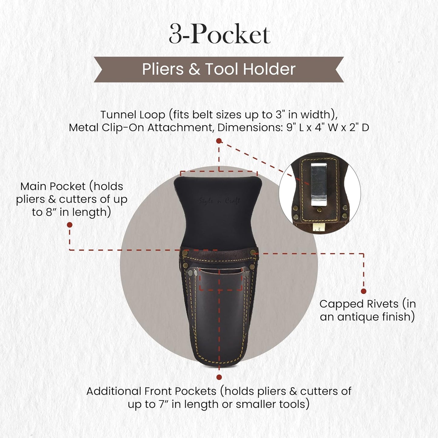 Style n Craft 9-Pocket Carpenter’s Nail and Tool Pouch