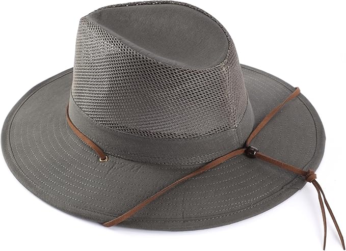 Home Prefer Cotton Summer Fedora Hat Wide Brim Sun Hats for Men Women UPF 50+ Sun Protection Cap for Fishing Hiking