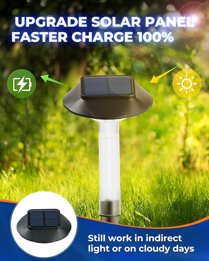 Color Changing Solar Pathway Lights - 8 Pack IP68 Waterproof Outdoor Solar Lights with 7 RGB Lighting Modes for Yard, Garden, Walkway, Pathway, Backyard, Lawn, Landscape Decoration