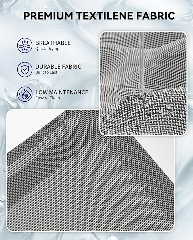 Aluminum Chaise Lounge Chair Outdoor, Foldable Patio Lounge Chair 2 Sets Assemble-Free, Pool Lounge Chairs with 5 Adjustable Backrest, Outdoor Lounge Chairs for Outside Poolside Beach Lawn Grey