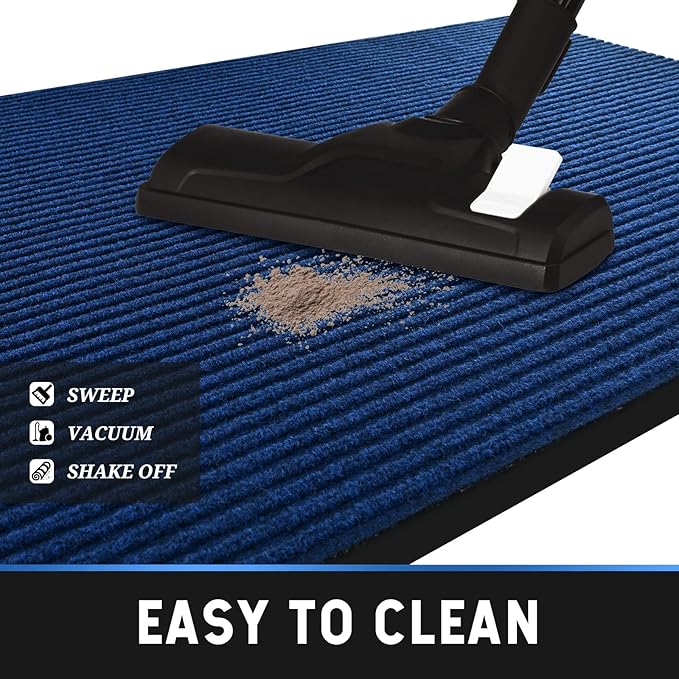 Profile Rubber Door Mat, 72x48inch, Heavy Duty, Entrance Doormat, Indoor and Outdoor, Waterproof, Easy Clean Shoe Scraper, Home Rug Welcome Mats for Entryway, Patio, Porch(Blue)