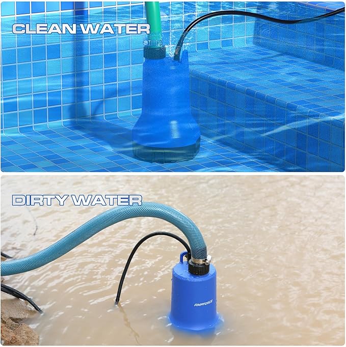 20V Cordless Submersible Water Transfer Pump, 1003 GPH Portable Sump Pump, 4.0Ah Battery Powered Water Pump Runtime 1H Ideal for Pool, Spa, Hot Tub, Garden, Flood Relief, and Outdoor Projects