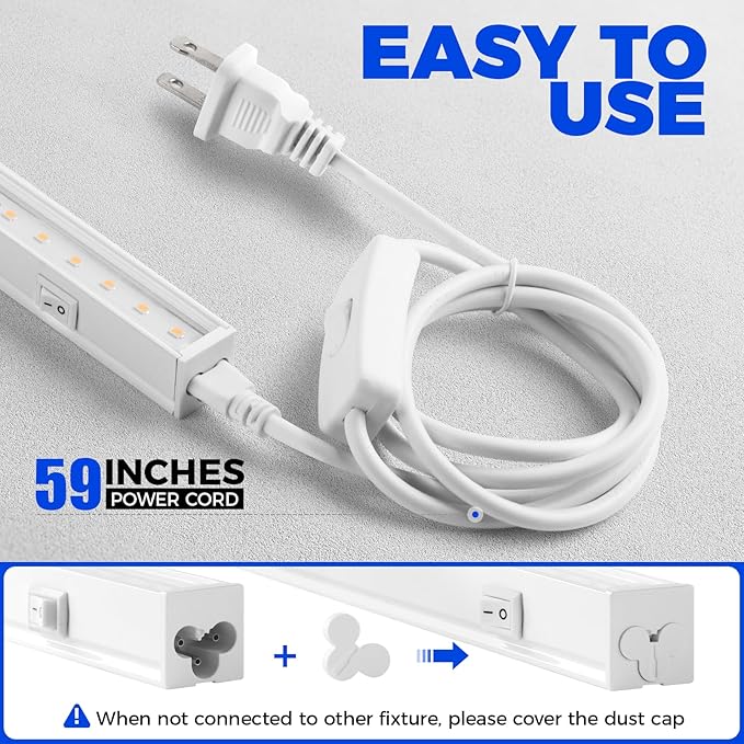 Barrina Grow Lights for Indoor Plants, Full Spectrum Grow Light, 1ft Plant Lights for Indoor Growing, LED Grow Lights, T5 Grow Light Strip, Plug and Play, Yellow, 8-Pack