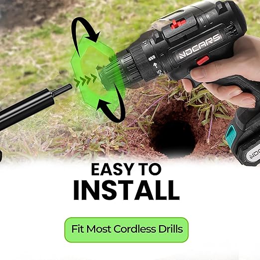 K-Brands Auger Drill Bit for Planting – 1.6 x 9 Inch - Spiral Hole Planter for Bulbs, Bedding Plants, and Umbrella Holes - 3/8 Inch Hex Drive