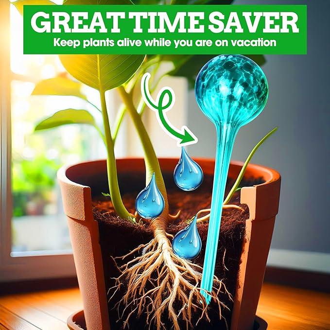 Besti Self-Watering Globes – 4-Pack Extra Large Watering Globes for Plants – Automatic Watering System for Potted Plants – Holds 380-400ml, Waters Plants Up to 2 Weeks (Set of 4 Extra Large)