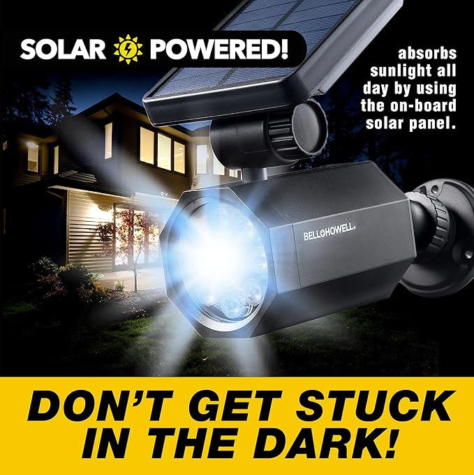 Bell+Howell Bionic Spotlight Motion Solar Spot Lights Outdoor Waterproof, Solar Landscape Lights, Outdoor Solar Yard Lights Weather Resistant, Super Bright LED Lights, for Garden, Lawn As Seen On TV