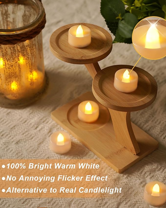 BEICHI Flameless Candles, 50Pack Battery Operated Candles, LED Tea Lights Candles Battery Operated, Flickering Fake Candles for Wedding Halloween Christmas Diwali- Warm White