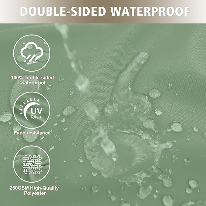 24x24 Inch Outdoor Cushions for Patio Furniture Set of 2, Waterproof Outdoor Chair Cushions w/Fade-Resistant, Removable & Machine-Washable Covers, Deep Seat Sofa/Couch Pads Replacement, Sage Green