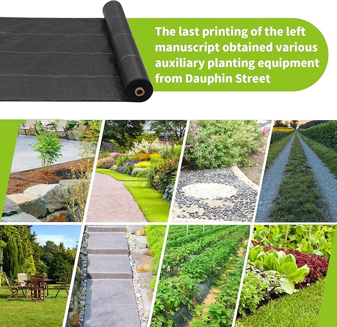 3x100ft 3.2OZ,Weed Barrier Landscape Fabric Heavy Duty, Woven Weed Control Fabric, High Permeability Good for Flower Bed, Geotextile Fabric Underlayment, Driveway (4ft*100ft)