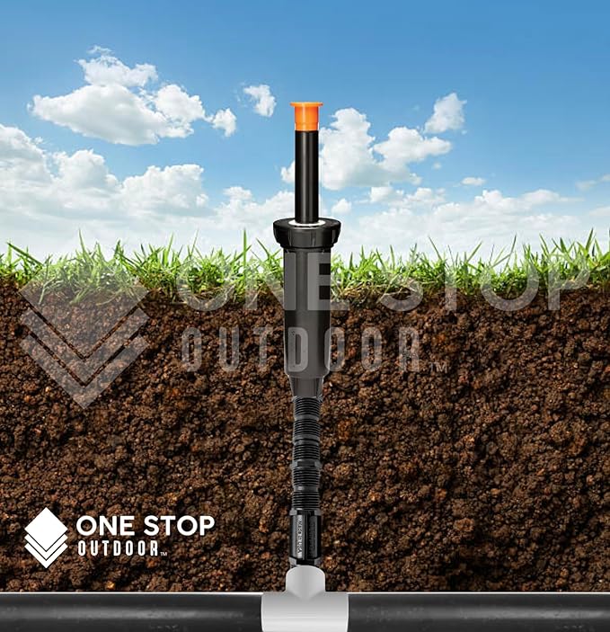 USA Made - Premium 1/2 Inch x 6 Inch MIPT Poly Cut-Off Sprinkler Height Extender Riser Nipple Adjustable Length (Fits Most Brands Orbit, Rain Bird, Hunter, Irritrol & More) (5)