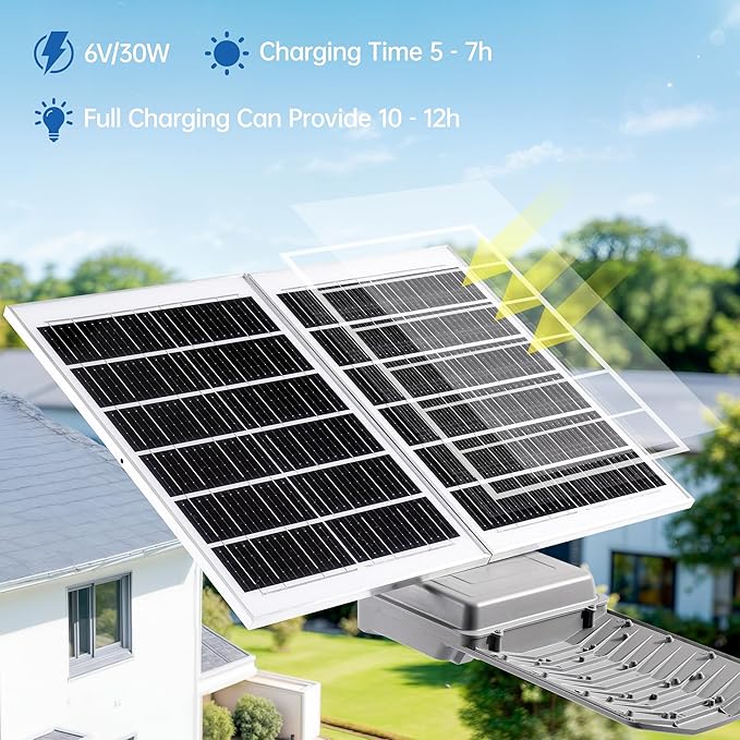 11000W Solar Street Light Outdoor with Dual Solar Panels IP65 Waterproof – 650,000LM 3-Sided LED Lights, 144pcs LEDs, 50000mAh Battery, Motion Sensor, Dusk to Dawn for Parking Lot, Yard,Garden