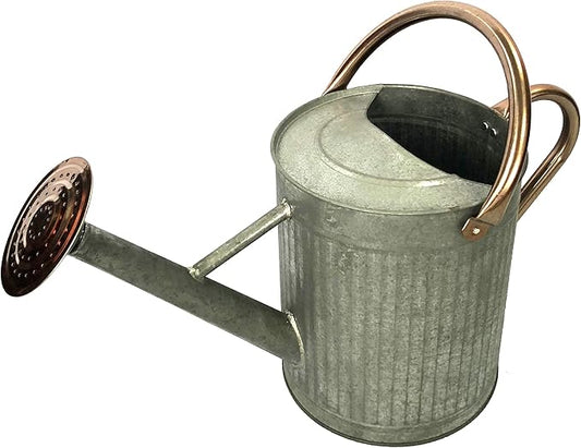 (W3006ZC-GCN-L7) Metal Watering Can - Modern Indoor & Outdoor Watering Pot with Handles for Flowers/Plants (7 Liter, Antique)