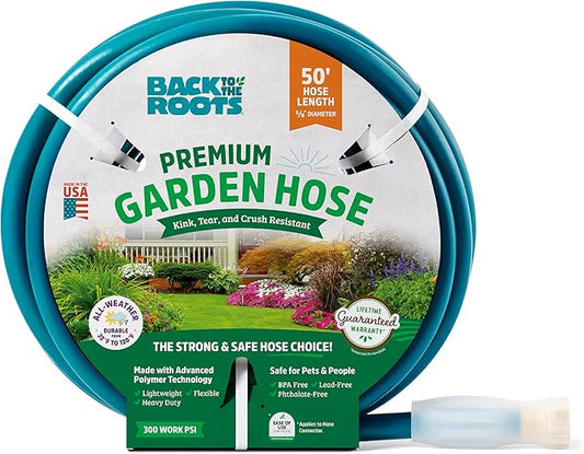 Back to the Roots Kink Resistant, BPA-Free Garden Hose, 50ft