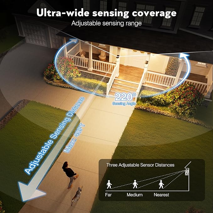 VIANIS Motion Lights for Outside, 2 Pack Dusk to Dawn Exterior Lighting Fixtures, Bronze Front Porch Light Lantern, Waterproof Outside Lights for House, Porch, Entryway, Oil Rubbed Bronze, Anti-Rust