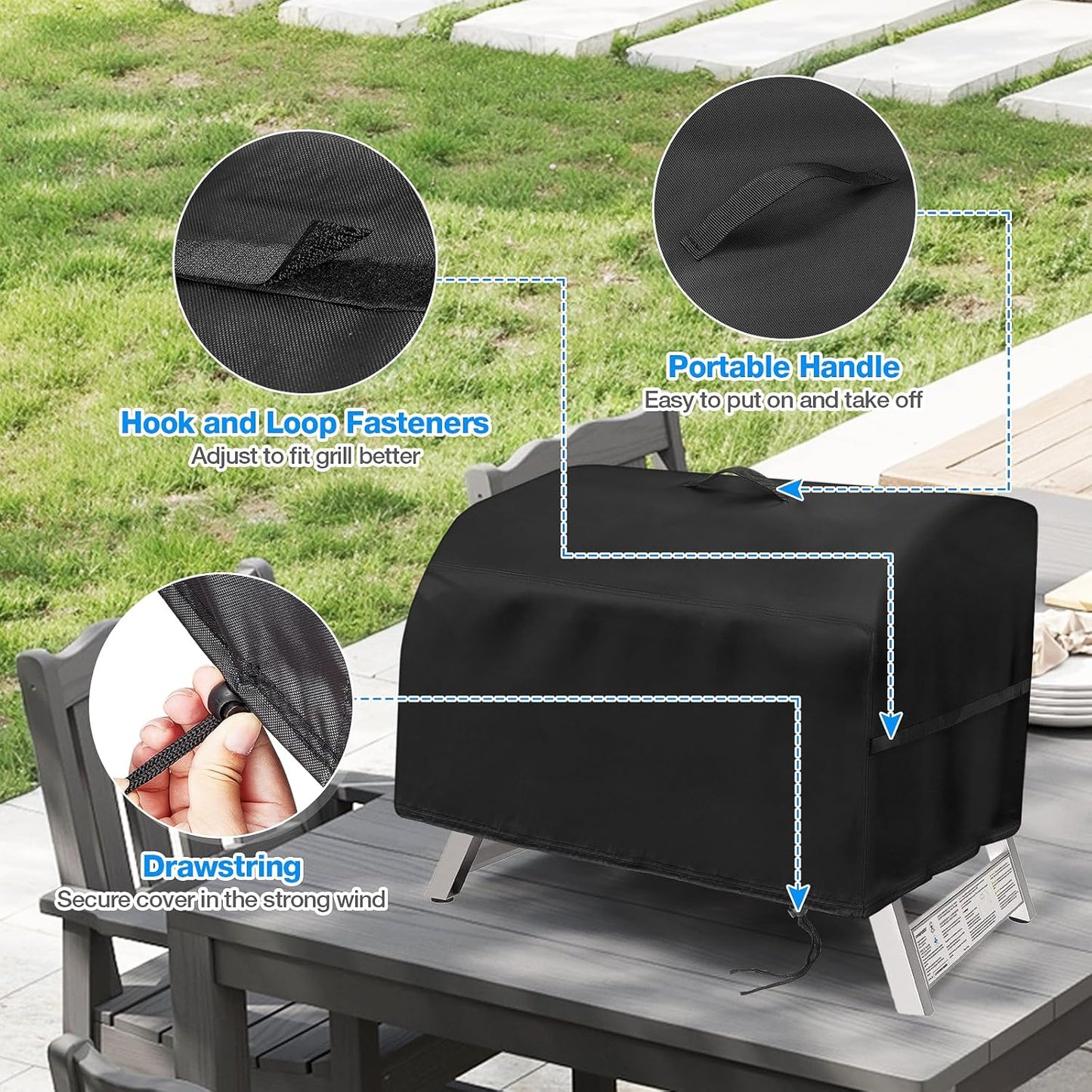 Grill Cover for Hibachi Grill,Outdoor Waterproof Small Tabletop Grill Cover Heavy Duty Camping BBQ Grill Cover - 16 x 11 x 7 Inch