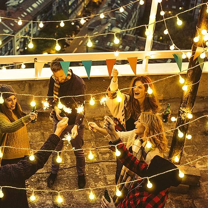 Globe String Lights Plug in 116 Ft. 200 LED 8 Modes with Remote,Waterproof Fairy String Lights for Indoor Outdoor Bedroom Party Wedding Garden Christmas Tree Decor,Warm White