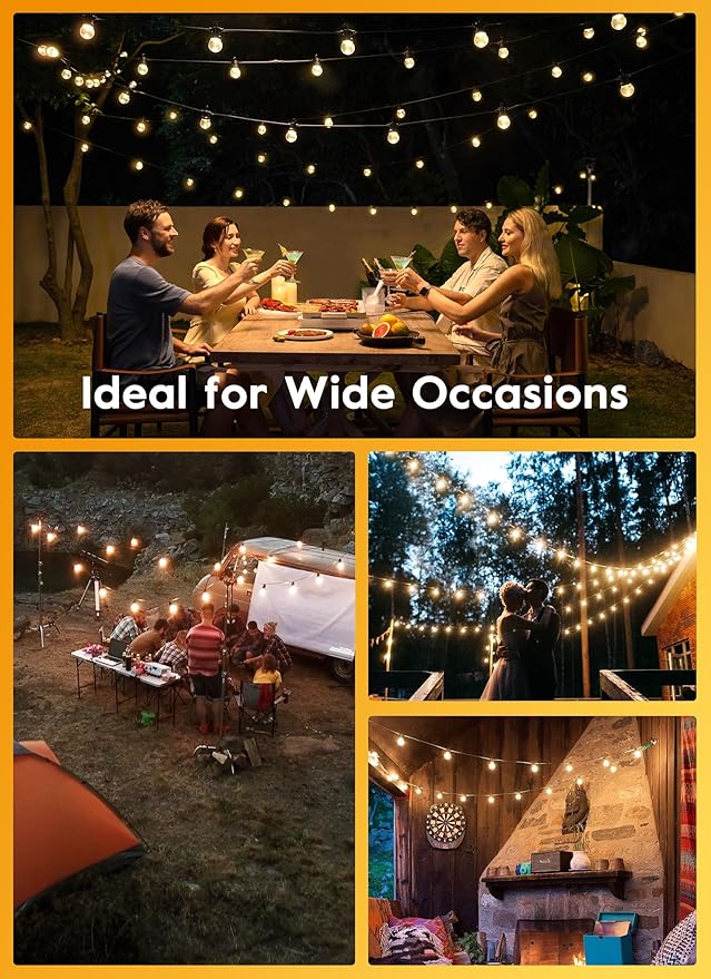 Brightown G40 Replacement LED Light Bulbs, 10 Pack Clear Globe Bulb fits E12 C7 Candelabra Screw Base Sockets, 1.5 Inch Dimmable Edison Light Bulbs for Indoor Outdoor Patio Decor, Warm White