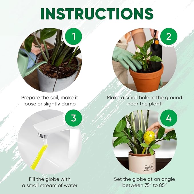Plant Watering Globes Set of 2 - Large Self Watering Globes for Indoor & Outdoor Plants - Multicolored, Automatic, Glass Watering Bulbs for Daily Use, Plant Watering Devices