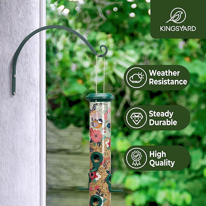 Kingsyard 2-Pack Wall Plant Hanger Outdoor - Heavy Duty Metal Hanging Bracket Hooks for Hanging Plant, Bird Feeders, Lanterns, Wind Chimes Outdoor & Indoor, 12-Inch/Green