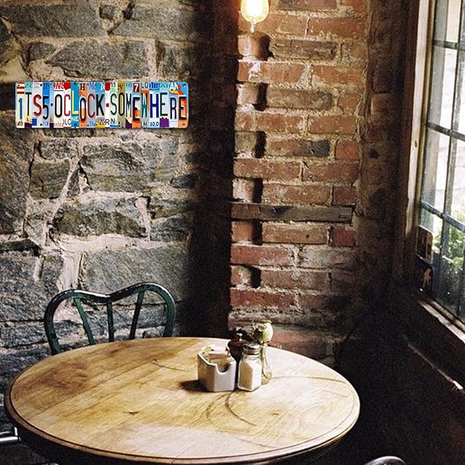 Bar Signs For Home Bar Decor Its 5 O'Clock Somewhere Sign Funny Metal Tin Sign Outdoor Bar Accessories Vintage Surfboard Decor Street Signs For Bedroom Bar Wall Decor Garage Decor It'S Five O'Clock