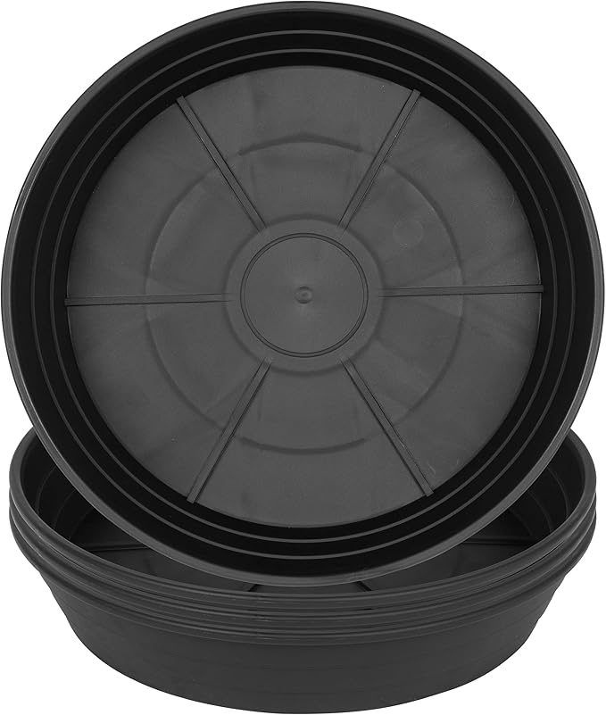 4 Packs 8 Inches Plant Saucer Drip Trays, Round Plastic Plant Pot Saucers Flower Pot Tray for Indoor Outdoor