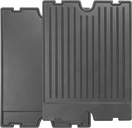 2-in-1 Reversible 17.48” x 12.48” Pre-Seasoned 11242 Cast Iron Griddle for Broil King Baron, Crown, Crown Pellet Series Grill, Flat Griddle Top Plate for Gas Stove/Charcoal/Electric/Propane/Gas Grill