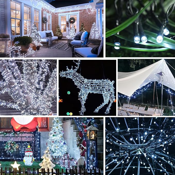 6 Pack Solar String Lights Outdoor, 600 LED Extra-Long 236Ft Solar Lights Outdoor with 8 Lighting Modes, IP65 Waterproof for Garden, Patio, Xmas, Balcony, Tree, Wedding, Party Decor (White)