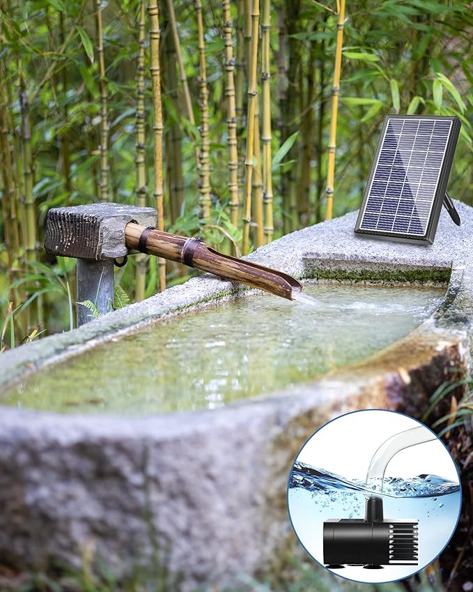 Biling Solar Fountain for Bird Bath with Water Pump Kit, 4.5 W 48 GPH Solar Water Pump with 4ft Tubing for Hummingbird Bath, Small Pond and Fish Tank